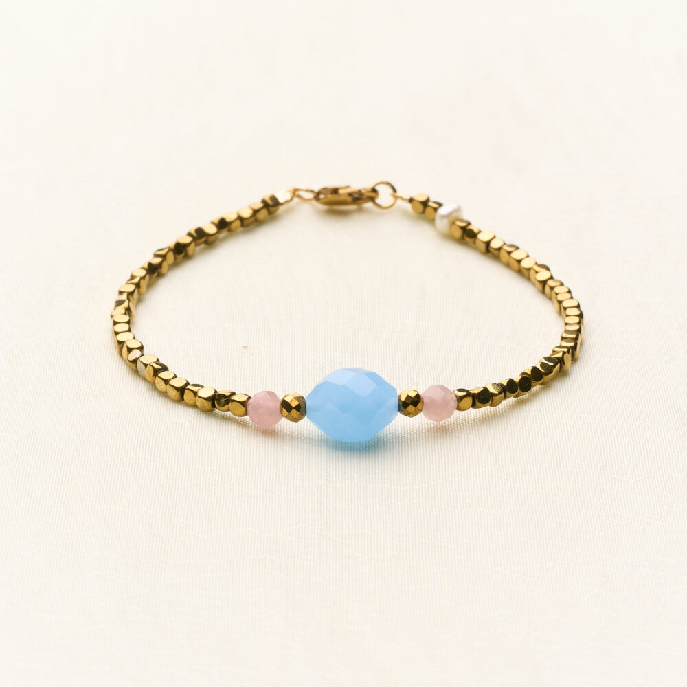 Antique Chic Bracelet - Sky Blue & Soft Pink