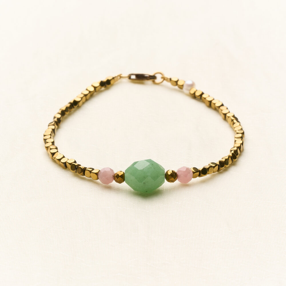 Armband Antique Chic - Green & Soft Pink