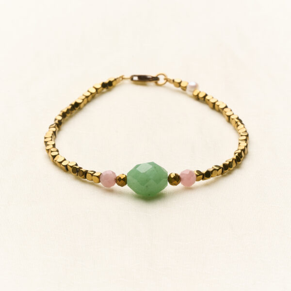 Armband Antique Chic - Green & Soft Pink