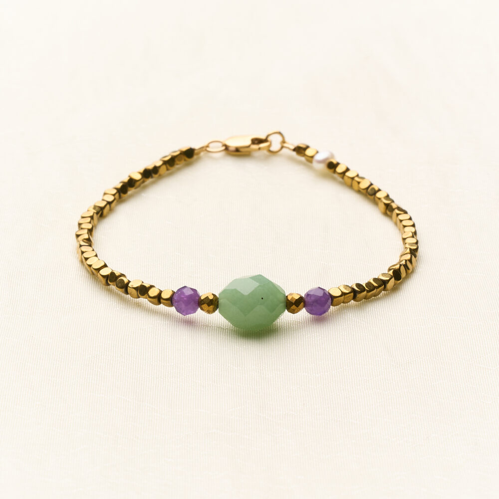 Antique Chic Bracelet - Green & Purple