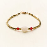 Armband Antique Chic - White & Red