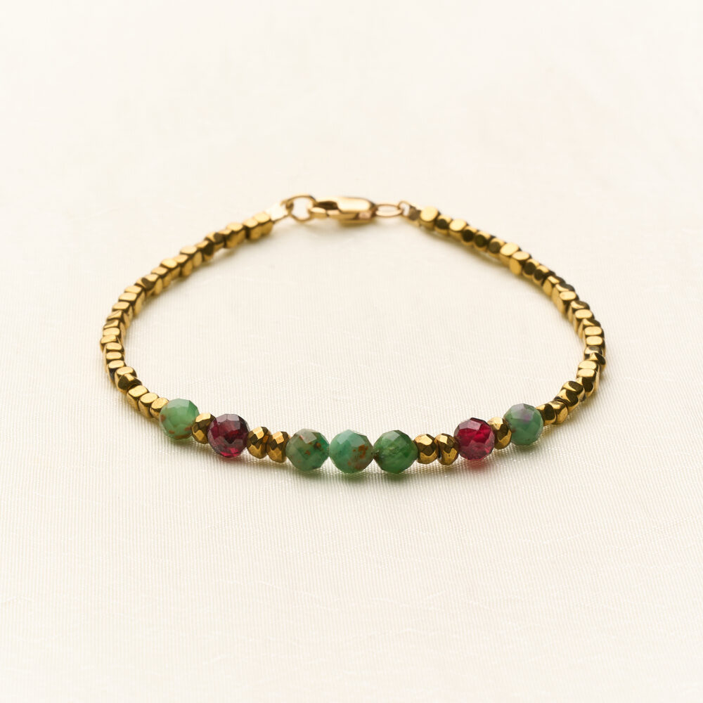Minimal Bracelet - Green & Bordeaux