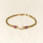 Antique Chic Bracelet - White & Berry