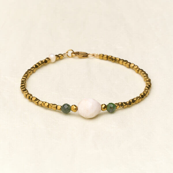 Antique Chic Bracelet - White & Green